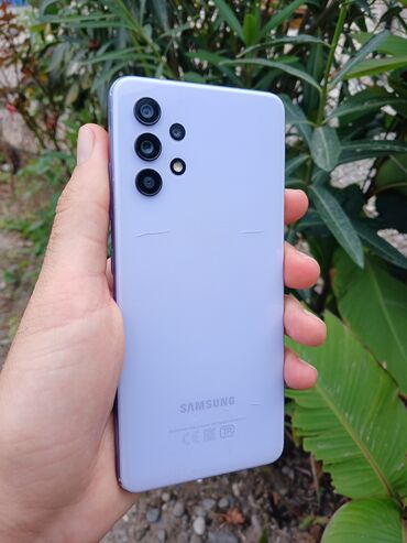 купить игровой ноутбук: Samsung Galaxy A32, 128 ГБ, цвет - Фиолетовый, Отпечаток пальца