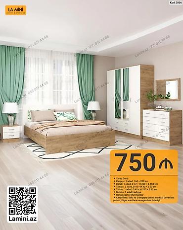 Ev və bağ: LA MINI Yataq Dəsti – Kod: 2066 Tərkib: - Çarpayı: 1 ədəd, 160 × 200 — 1
