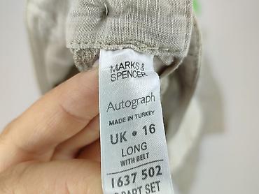lniana: Marks & Spencer, Spodnie materiałowe damskie, rozmiar 2XL — 4