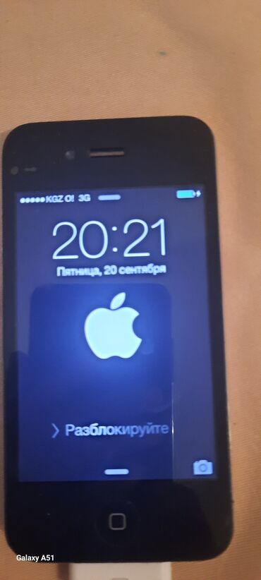 iphone 4s ajfon: IPhone 4S, Колдонулган, 16 ГБ, Кара, Кабель, 9 %