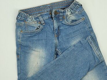granatowe jeansy z wysokim stanem: Jeans, 7 years, 116/122, condition - Good