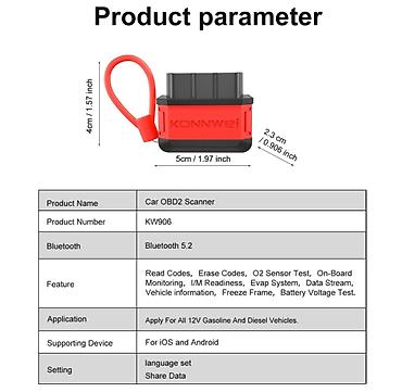 AZ - Diagnostic auto scanners: Novo - Konnwei KW906 Bluetooth OBD2 Auto dijagnostika ✅ Bluetooth 5.2 — 27