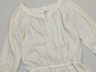 bluzka biała z kołnierzykiem: Bluzka H&M, M (EU 38), Poliester, stan - Bardzo dobry