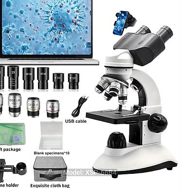 Медтовары: Mokroskop Ikiqat led ishiqlari İkiokulyarlı Bioloji Mikroskop Linza — 6