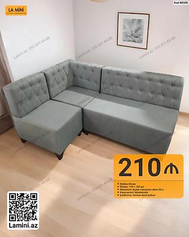kunc divan modelləri: Künc divan, Mətbəx üçün, Parça, Açılan — 1