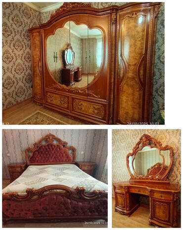 продажа постельного белья: 2 односпальные кровати, Шкаф, Трюмо, 2 тумбы, Малайзия, Б/у