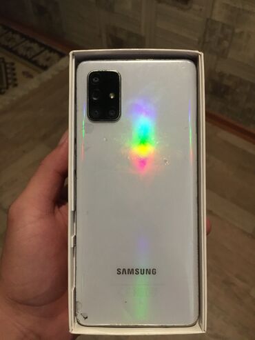 телефон fly ff159: Samsung Galaxy A71, 128 GB, rəng - Ağ, Barmaq izi, İki sim kartlı, Face ID