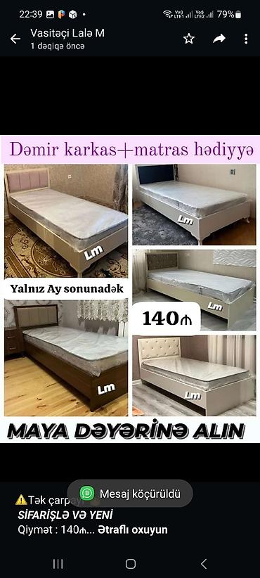 çarpayı tək: ⚠️Tək çarpayı*👑 _*SİFARİŞLƏ VƏ YENİ*_ Qiymət : 140₼ — 1