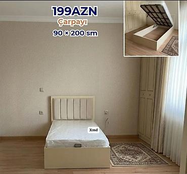 Tək nəfərlik çarpayı – 90 x 200 sm ölçüdə. Açılan bazalı