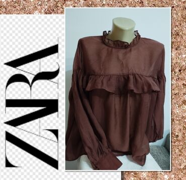zara jakna zenska: Zara, M (EU 38), Viscose, Single-colored, color - Brown