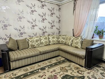 мягкая мебель турция: Угловой диван, цвет - Бежевый, Б/у