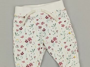 legginsy bawełniane w kwiaty: Spodnie dresowe, Primark, 3-6 m, stan - Bardzo dobry