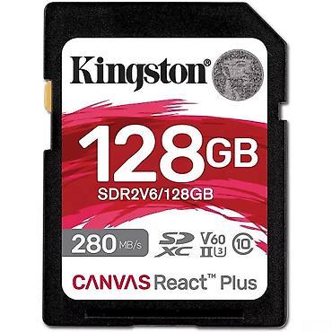 Elektronika: Kingston Canvas React Plus 128GB SDXC II V60 yaddaş kartı Bütün — 1