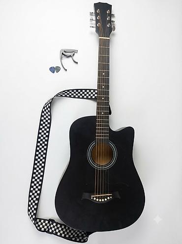 gitara klasik: Akkustik gitara dəsti - Rəng: mat qara - Korpus: dreadnought forma — 1