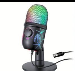 Modemlər və şəbəkə avadanlıqları: Peşəkar PC Oyun Mikrofonu - Qulaqlıq girişi, LED işığı və səs-küyün