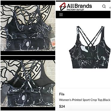 nike plus: Женский топ Fila оригинал, топ для фитнеса, кроп топ. Остался — 1