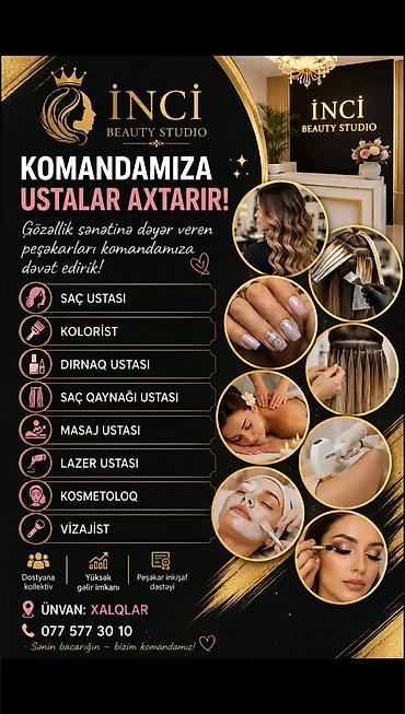 kosmetoloji carpayı: İnci Beauty Studio – komandamıza ustalar axtarır! Gözəllik sənətini — 1