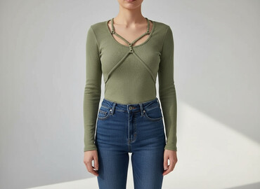 bluzki prążek damskie: Women's blouse, size S