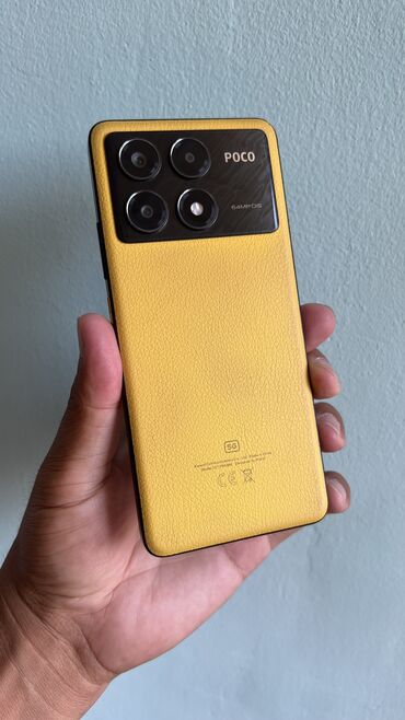 поко редми: Poco X6 Pro 5G, Колдонулган, 256 ГБ, түсү - Сары, 1 SIM, 2 SIM