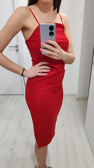 hronogram kose: Prelepa bordo haljina midi duzine, sa elastinom i slicem sa strane — 2