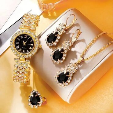 prsten boxer: Set: Earrings, Bracelet, Necklace, Material: Stainless steel