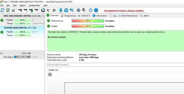 Hard diskovi, eksterni diskovi: Hard Disk 1TB TOSHIBA 2.5'' health/performance 100% Karakteristike — 2