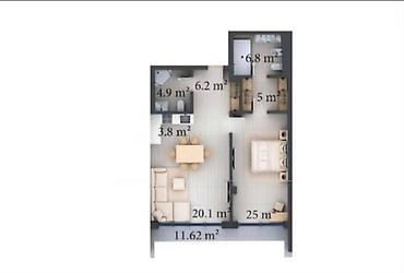 susada kirayə evlər: Nardaran qəs., 2 otaqlı, Yeni tikili, 93 kv. m — 3