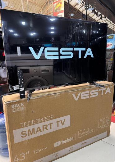 тв приставка: Новый Телевизор Vesta LED экран 43" FHD (1920x1080), Бесплатная доставка, Доставка в районы