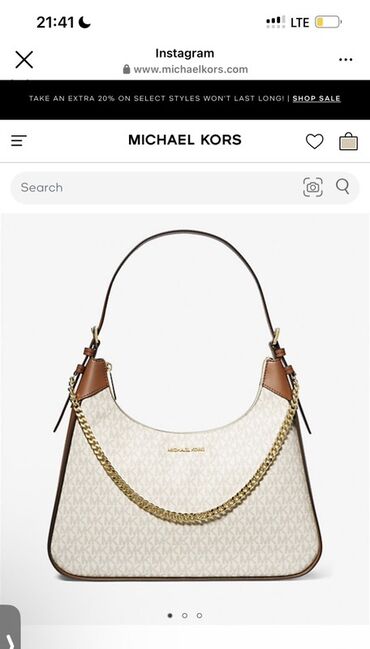 золотая цепь женская: Сумка Michael Kors, оригинал, кожа - Форма: трапеция/хобо, компактный
