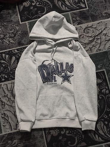 nike tech flecee: Худи Dallas NFL - Цвет: светло‑серый меланж - Принт: крупная надпись — 1