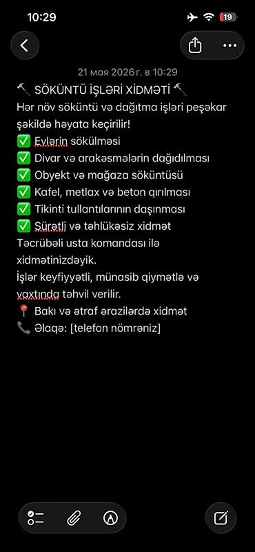 kafel işi: Söküntü İşləri Xidməti Peşəkar komanda ilə hər növ söküntü və dağıtma — 1