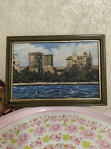 Yağlı boya tablo – Bakı panoraması Kolleksiyaçılar və Bakı mövzulu