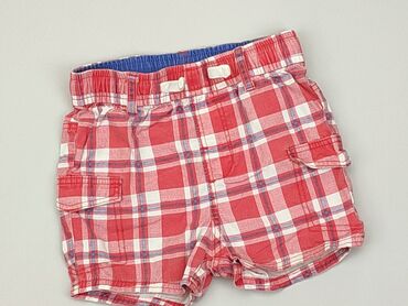 spodnie w kratę czerwone: Szorty, H&M, 12-18 m, stan - Bardzo dobry