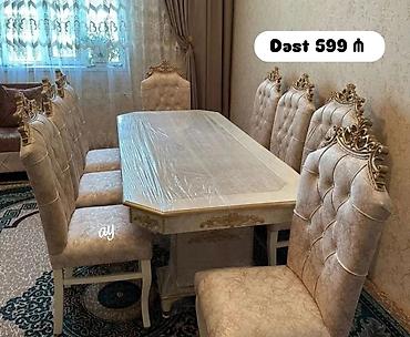 stul restoran: Qonaq otağı üçün, Yeni, Açılmayan, Dördbucaq masa, 8 stul — 1