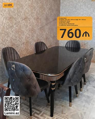 Mebel: Masa dəsti – La Mini - Növ: Açılan mexanizmli yemək masası + 6 ədəd — 1