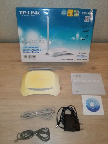 Модемы и сетевое оборудование: TP-Link TD-W8951ND model nömrəli simsiz ADSL2+ modem router. Bu cihaz