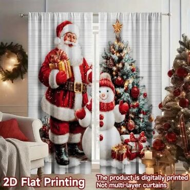 Ostali proizvodi za kuću: Novogodišnje zavese Dimenzije 150x60cm Cena 1700din/2kom kao na slici — 2