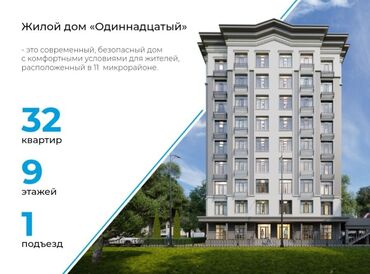 токмок квартира сдаётся: 2 комнаты, 80 м², Элитка, 8 этаж, ПСО (под самоотделку)