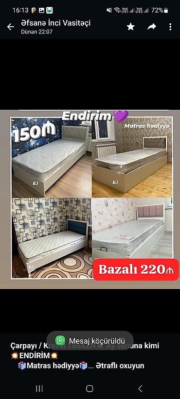 *Çarpayı / Kravat 150AZN💥 Ay sonuna kimi 💥ENDİRİM💥* *🎁Matras