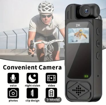 Videokameralar: Geyilə bilən mini aksiya kamerası – 2K Quad HD - 2K video və foto — 5