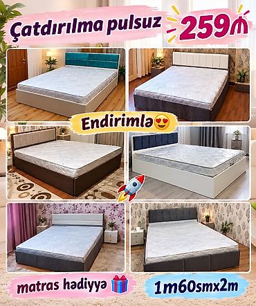 Yataq dəsti – 160x200 sm Müasir dizaynlı iki nəfərlik çarpayı modeli