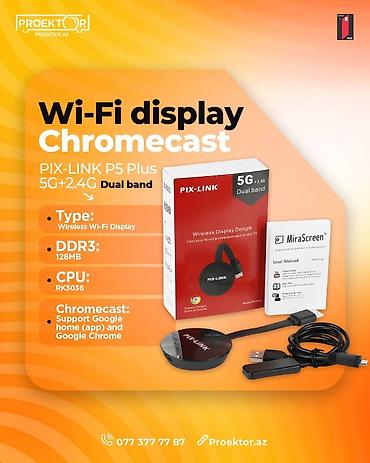 Wi-Fi display Chromecast P5 plus Telefondan, plansetdən və