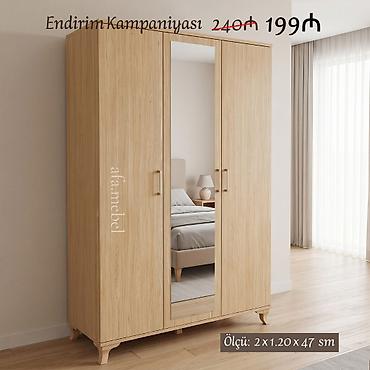 Üç qapılı dolablar təmiz laminatla 📌 Qiymət : 199₼ Ölçü : 2 x 1.20