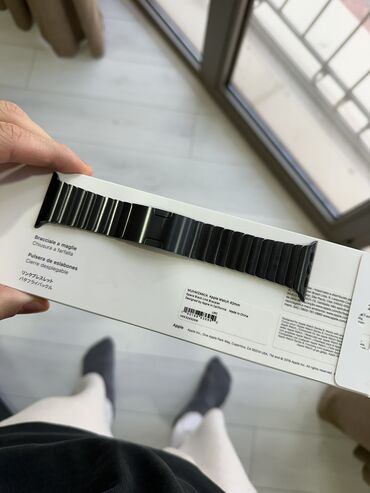 Наручные часы: Оригинальный стальной ремешок Apple 42mm Space Black Link Bracelet