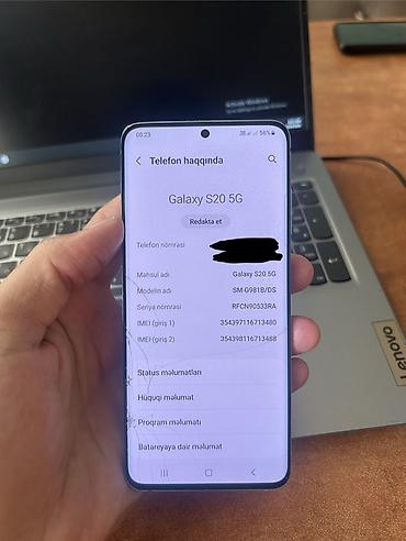 Mobil telefonlar: Samsung Galaxy S20, rəng - Ağ, İki sim kartlı — 2