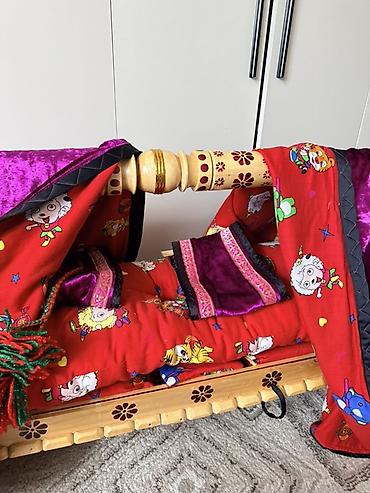 бортики в кроватки с: Люлька, Б/у, Колыбель, Качалка, Дерево, цвет - Фиолетовый — 2
