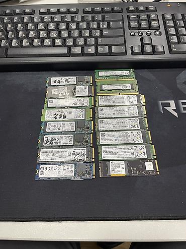 SSD diskləri: 256,512 gb ssd ler hamsinin faizi yuksek 99,100% 4 gb ddr4 2400mhz-19 — 1