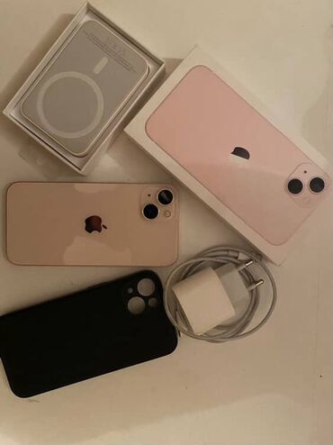 Apple iPhone: IPhone 13, 128 GB, Rose Gold, Zəmanət, Barmaq izi, Simsiz şarj