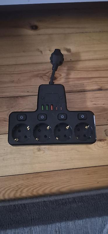 4 luk kabel: Smart çoxşaxəli uzatma priz - 4 ədəd Alman tipli (Schuko) yuva - Hər — 1