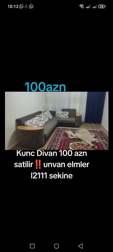 divan üçün parcalar: Kunc Divan 100 azn satilir‼️unvan elmler l2111 sekine — 1